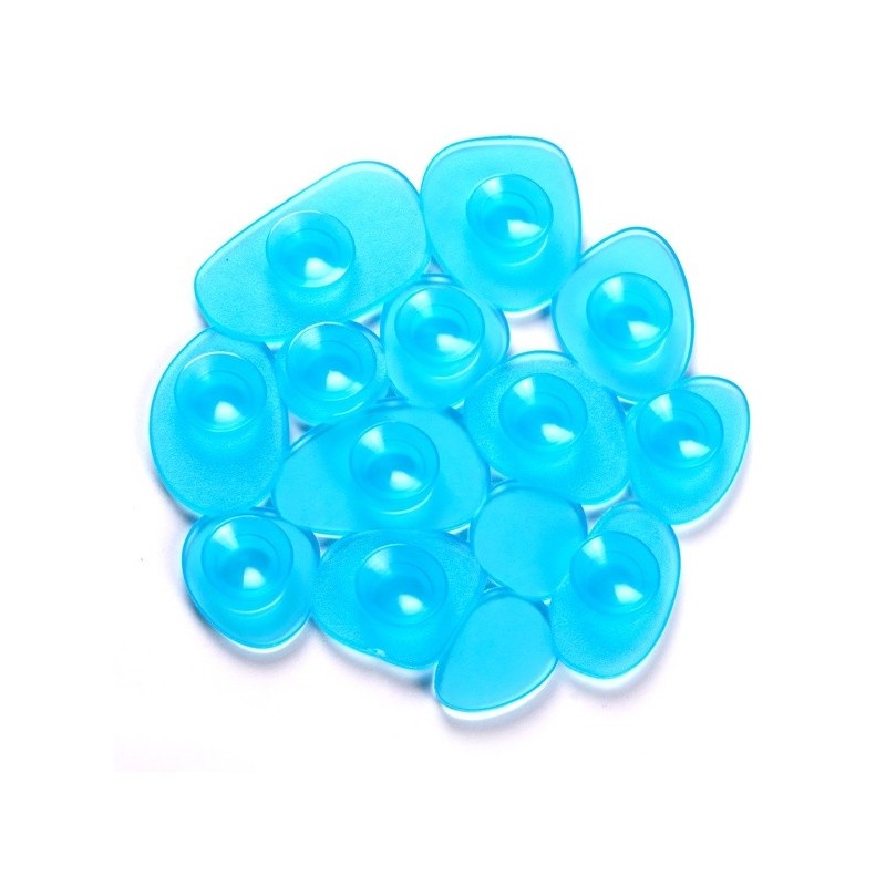 Spirella Lot De 4 Tapis Antiderapants De Douche Ou Baignoire PVC GALETS 12x13cm Bleu Transparent MSV