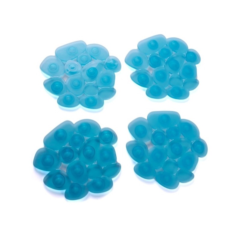 spirella Lot de 4 Tapis antiderapants de douche ou baignoire PVC GALETS 12x13cm Bleu Transparent MSV