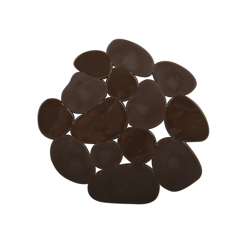 Spirella Lot De 4 Tapis Antiderapants De Douche Ou Baignoire PVC GALETS 12x13cm Chocolat MSV