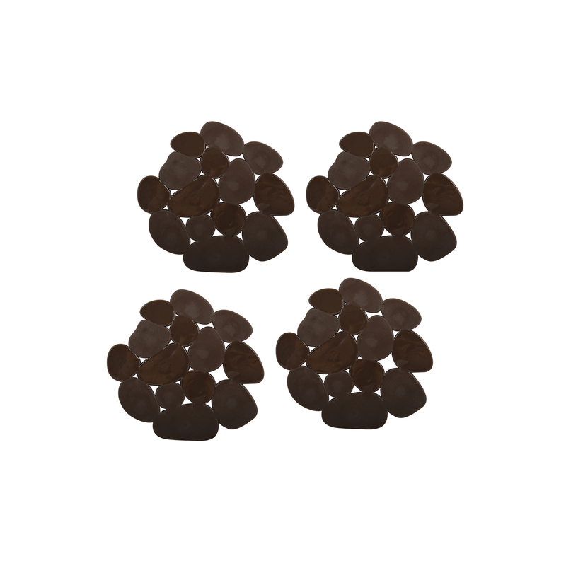 spirella Lot de 4 Tapis antiderapants de douche ou baignoire PVC GALETS 12x13cm Chocolat MSV