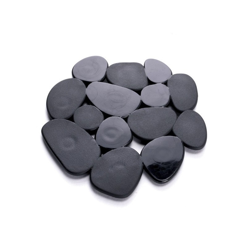 Spirella Lot De 4 Tapis Antiderapants De Douche Ou Baignoire PVC GALETS 12x13cm Noir MSV