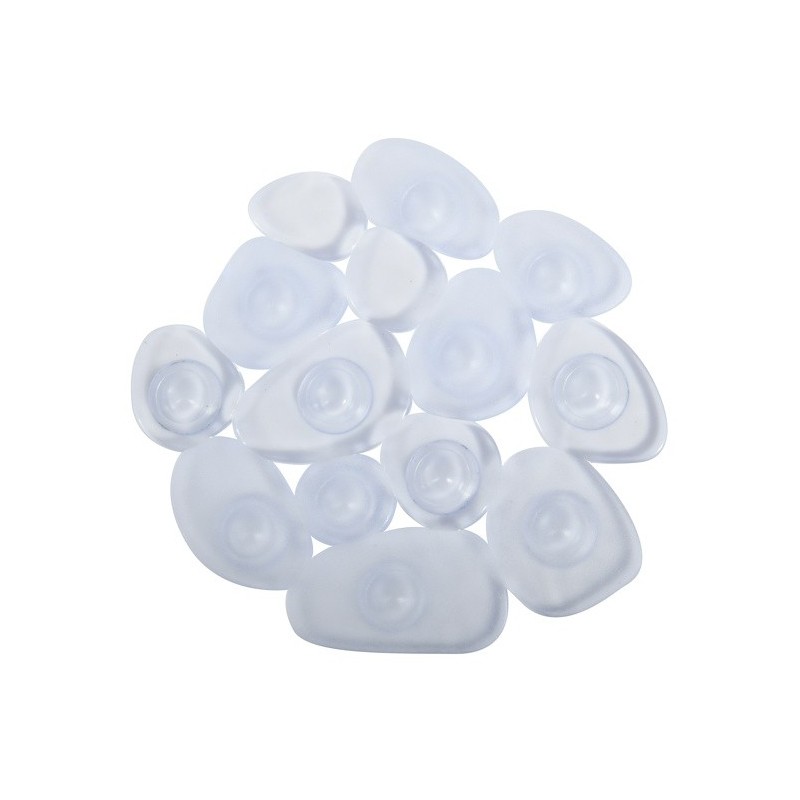 Spirella Lot De 4 Tapis Antiderapants De Douche Ou Baignoire PVC GALETS 12x13cm Transparent MSV
