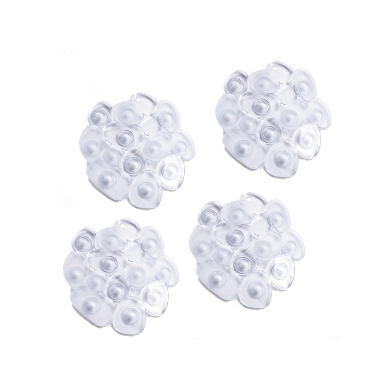 spirella Lot de 4 Tapis antiderapants de douche ou baignoire PVC GALETS 12x13cm Transparent MSV