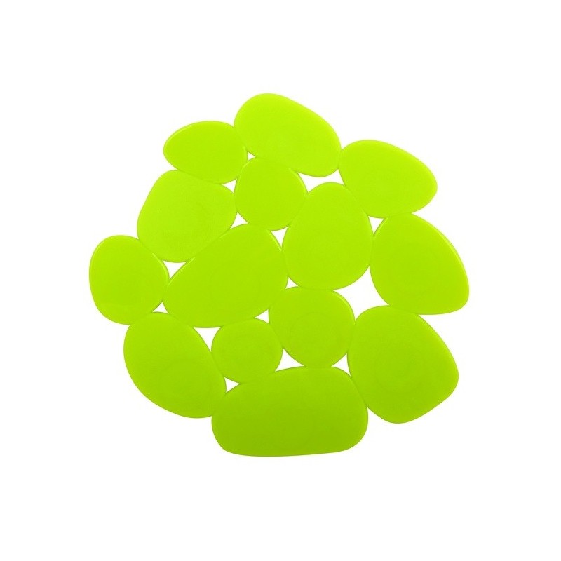 Spirella Lot De 4 Tapis Antiderapants De Douche Ou Baignoire PVC GALETS 12x13cm Vert Anis MSV