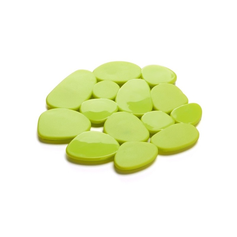 Spirella Lot De 4 Tapis Antiderapants De Douche Ou Baignoire PVC GALETS 12x13cm Vert Anis MSV