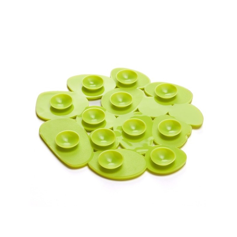Spirella Lot De 4 Tapis Antiderapants De Douche Ou Baignoire PVC GALETS 12x13cm Vert Anis MSV