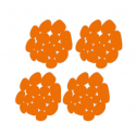 Spirella Lot De 4 Tapis Antidérapants De Douche Ou Baignoire PVC GALETS 12x13cm Orange MSV