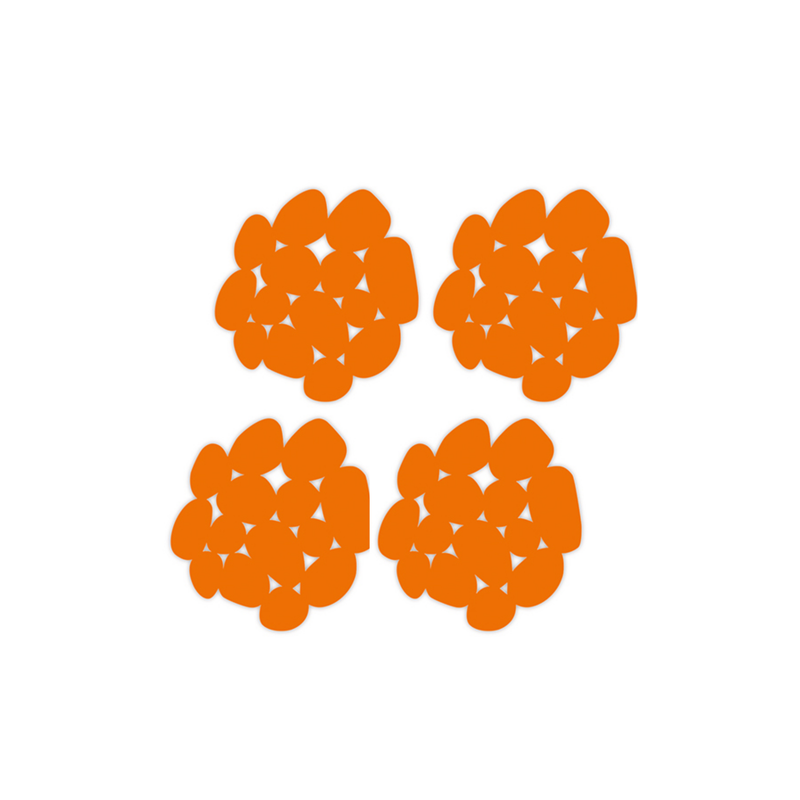spirella Lot de 4 Tapis antidérapants de douche ou baignoire PVC GALETS 12x13cm Orange MSV