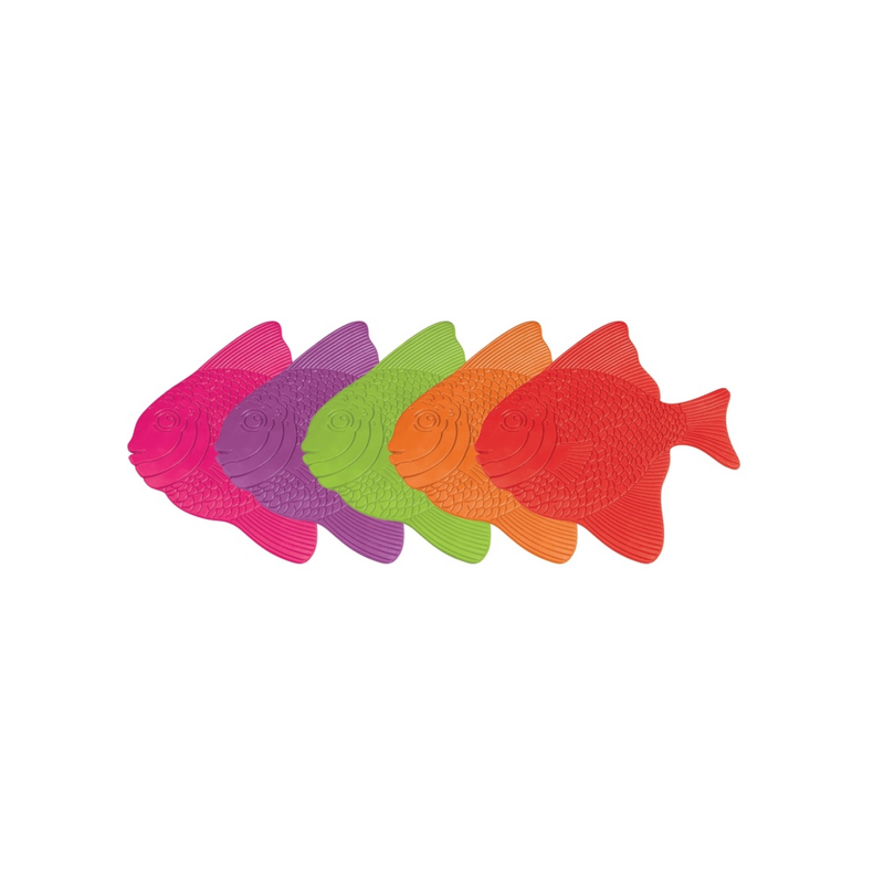 spirella Lot de 5 Stickers figurines antidérapantes de douche ou baignoire Caoutchouc Poissons 16 5x16cm Multicolor MSV