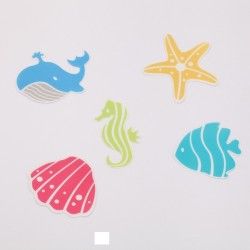 Spirella Lot De 5 Stickers Figurines Antidérapantes De Douche Ou Baignoire PVC WATERWORLD 12x12cm Multicolor Spirella