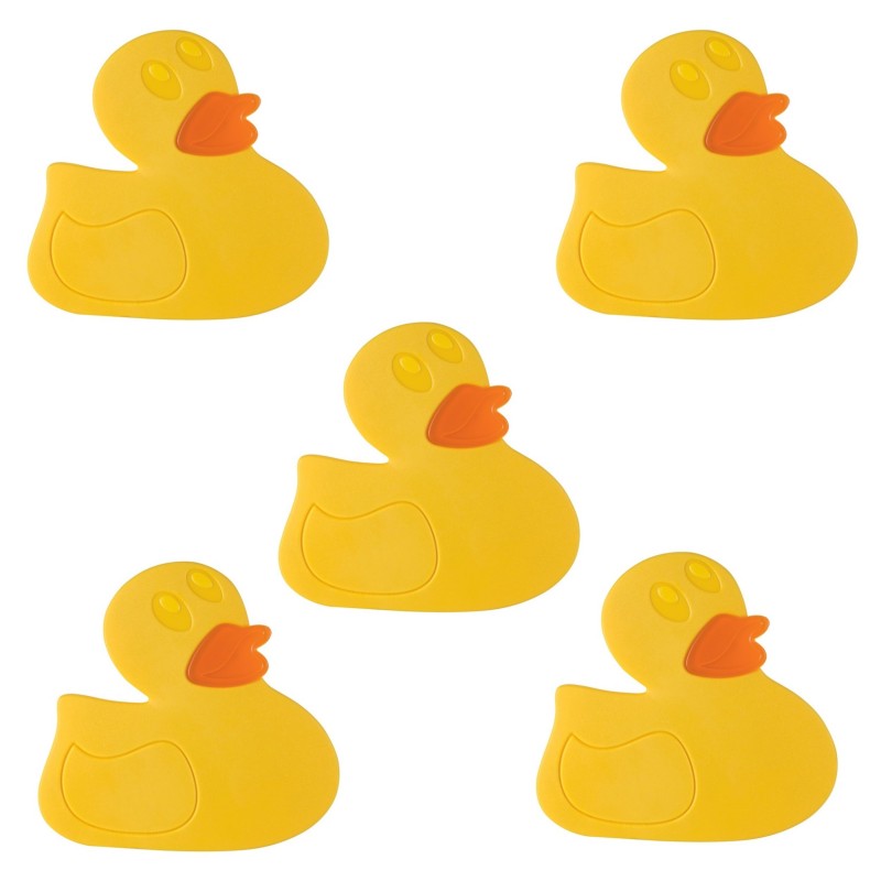 spirella Lot de 5 stickers figurines antidérapantes de douche ou baignoire PVC DUCK Jaune Spirella