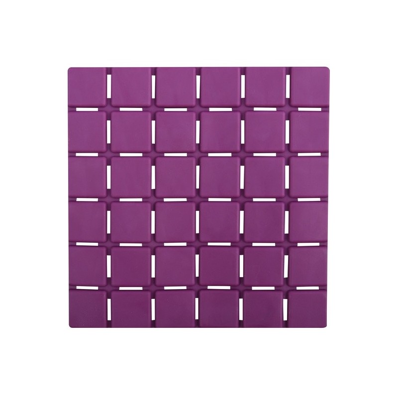 Spirella Lot De 5 Tapis Antidérapants De Douche Ou Baignoire Caoutchouc QUADRO 13x13cm Violet MSV