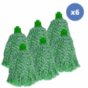 Spirella Lot De 6 Franges à  Serpillière De Rechange En Microfibre Vert