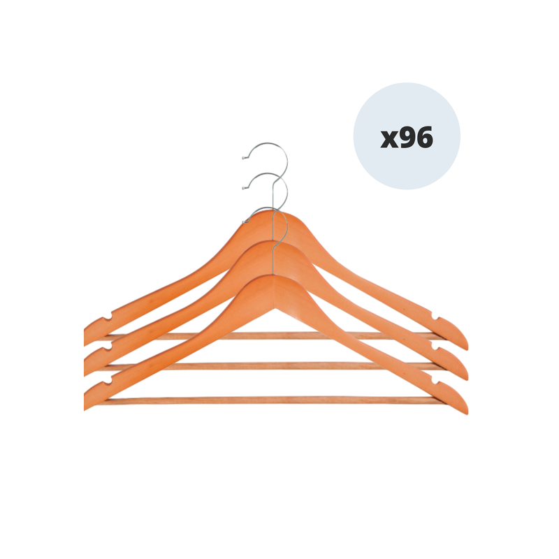 spirella Lot de 96 cintres en bois à Tête en métal chromé pivotante MSV