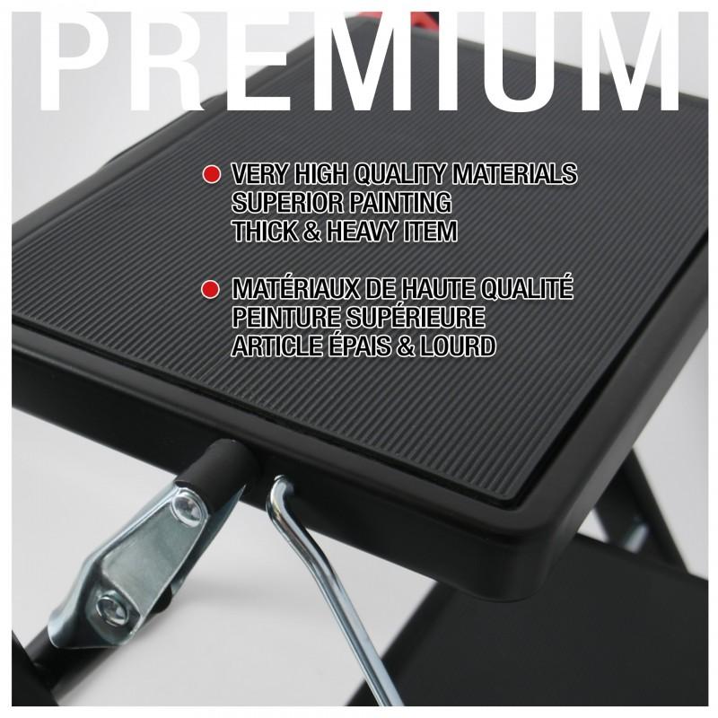 Spirella Marche Pied 2 Marches Pliant & Anti-dérapant Léger En Acier - Max 150kg - Noir Mat MSV