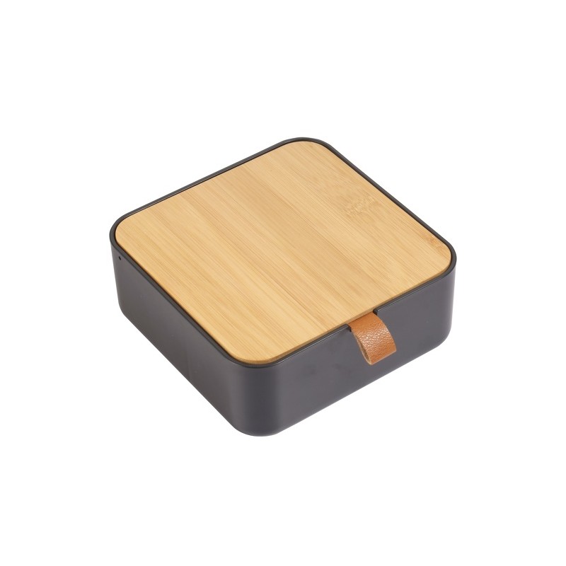 Spirella Miroir & Boîte à bijoux Bambou & PS Carré ALAIS Noir Spirella