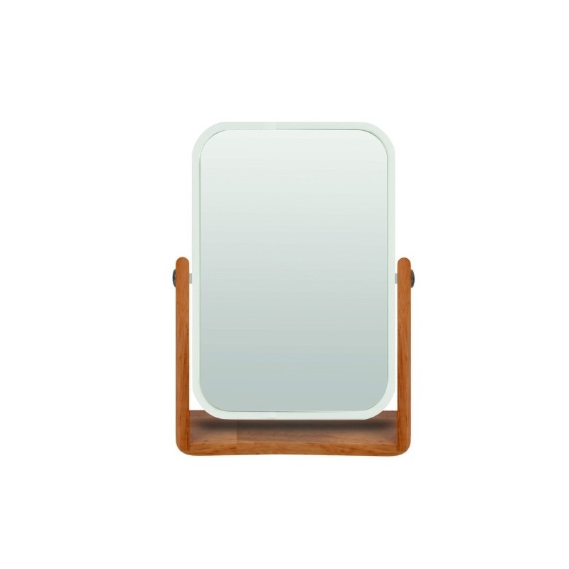 Spirella Miroir Grossissant à  Poser OSLO Bois & Blanc MSV