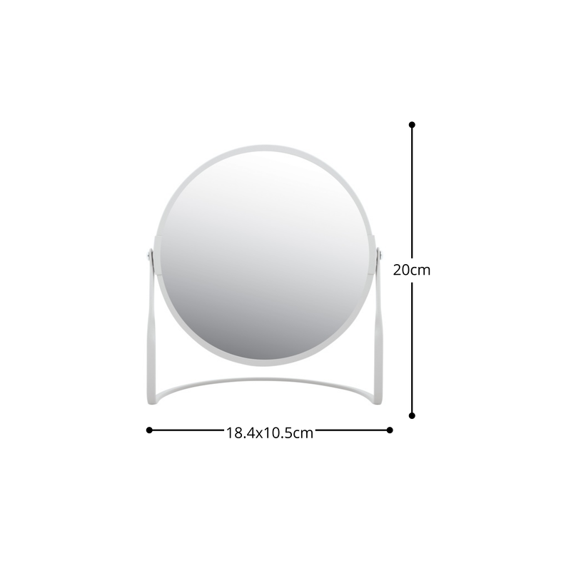 Spirella Miroir Grossissant Sur Pied Acier AKIRA Blanc Mat Spirella