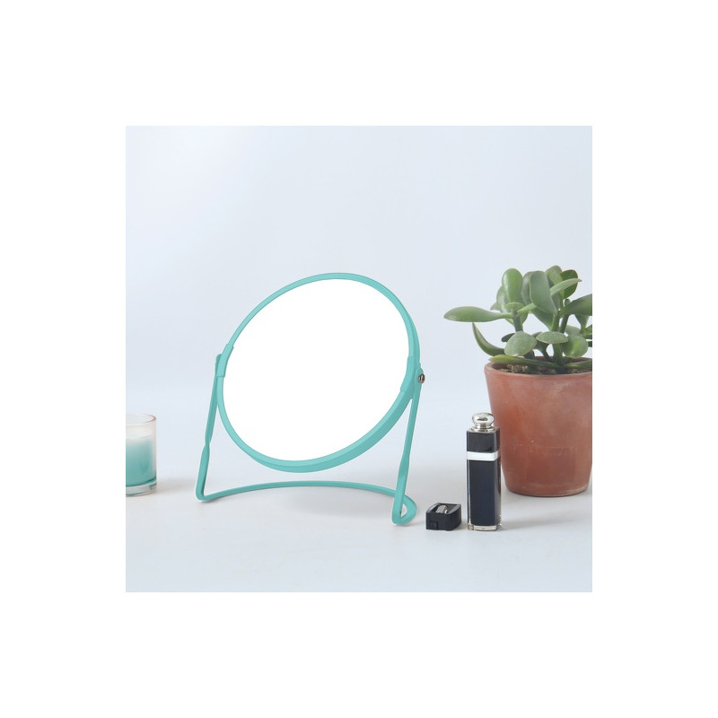 Spirella Miroir Grossissant Sur Pied Acier AKIRA Bleu Aqua Mat Spirella