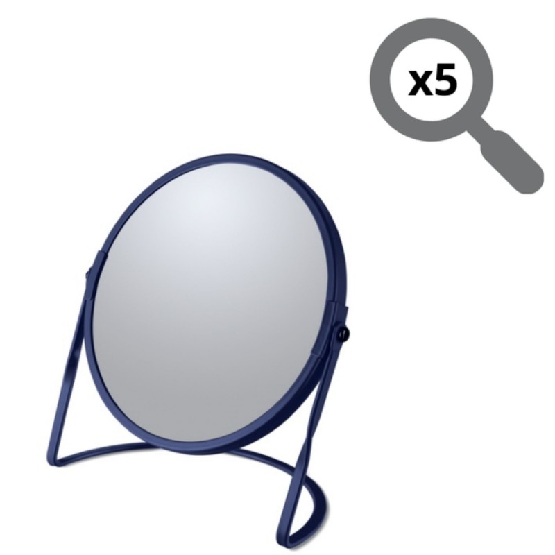 Spirella Miroir Grossissant Sur Pied Acier AKIRA Bleu Mat Spirella