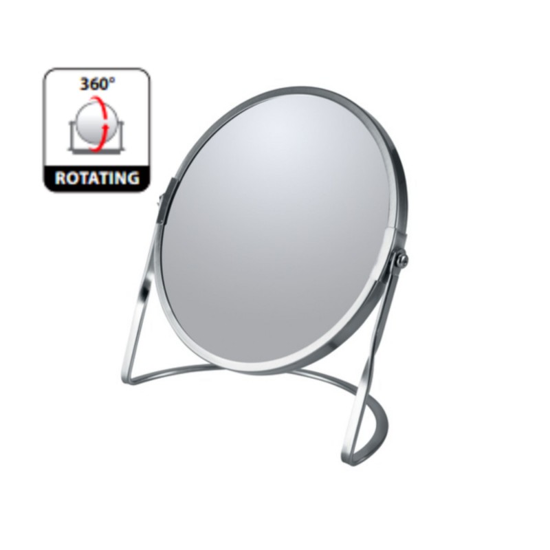 Spirella Miroir Grossissant Sur Pied Acier AKIRA Brossé Spirella