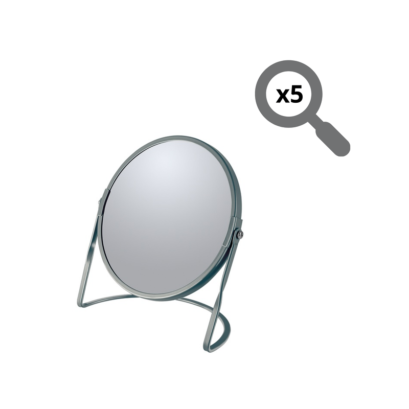 Spirella Miroir Grossissant Sur Pied Acier AKIRA Gris Mat Spirella