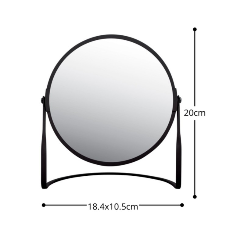 Spirella Miroir Grossissant Sur Pied Acier AKIRA Noir Mat Spirella