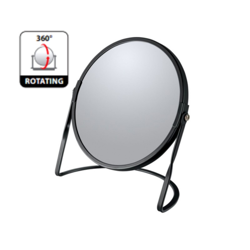 Spirella Miroir Grossissant Sur Pied Acier AKIRA Noir Mat Spirella