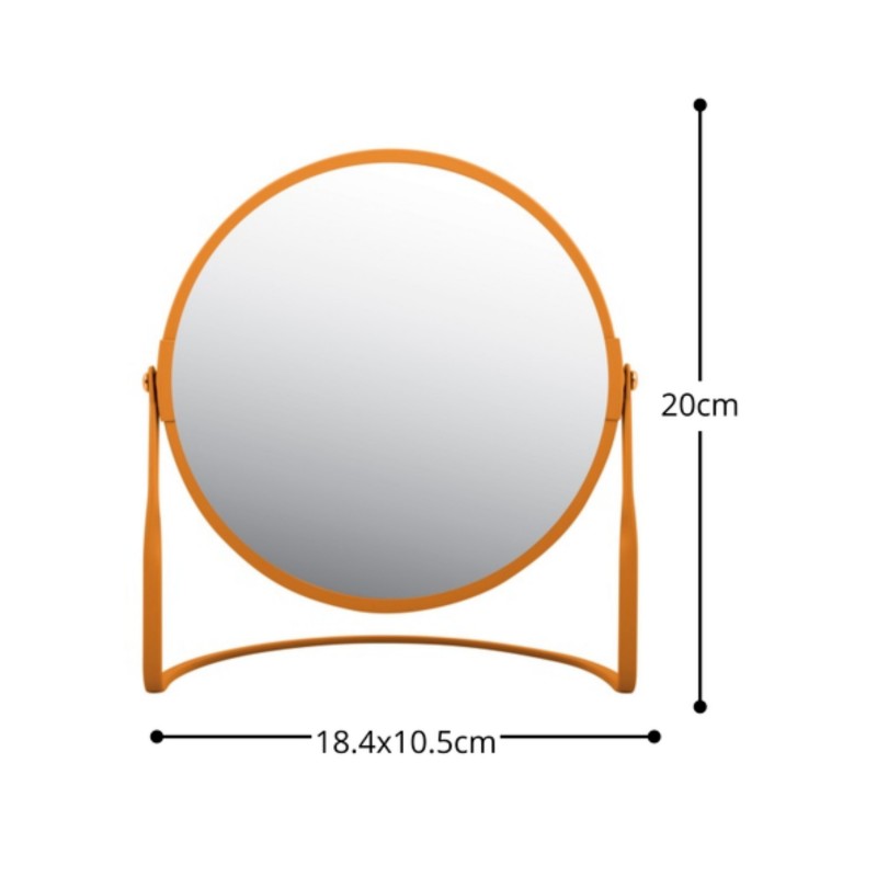 Spirella Miroir Grossissant Sur Pied Acier AKIRA Orange Mat Spirella