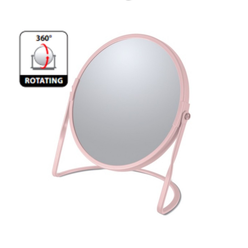 Spirella Miroir Grossissant Sur Pied Acier AKIRA Rose Mat Spirella