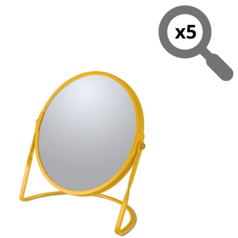 Spirella Miroir Grossissant Sur Pied Acier AKIRA Safran Mat Spirella