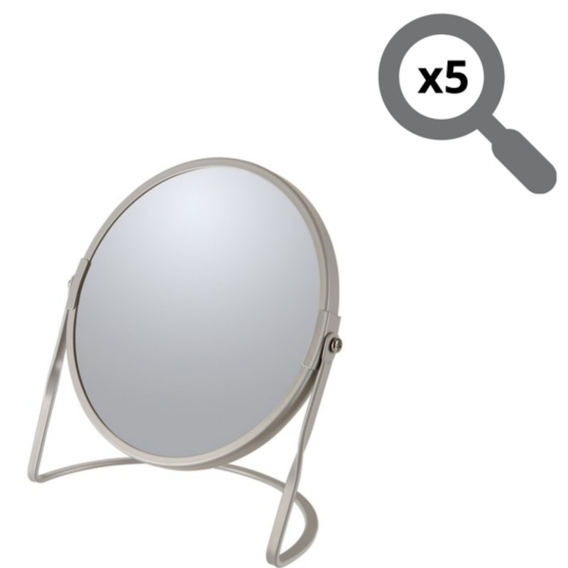 Spirella Miroir Grossissant Sur Pied Acier AKIRA Taupe Mat Spirella