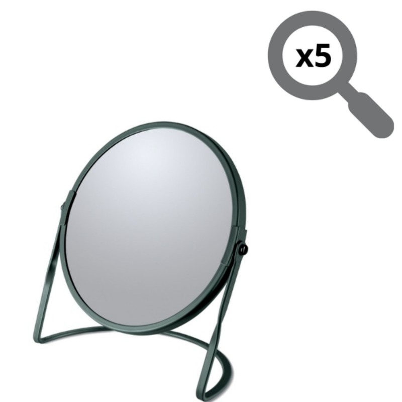 Spirella Miroir Grossissant Sur Pied Acier AKIRA Vert Foncé Spirella