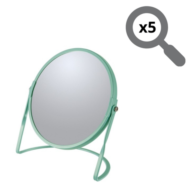 Spirella Miroir Grossissant Sur Pied Acier AKIRA Vert Mat Spirella