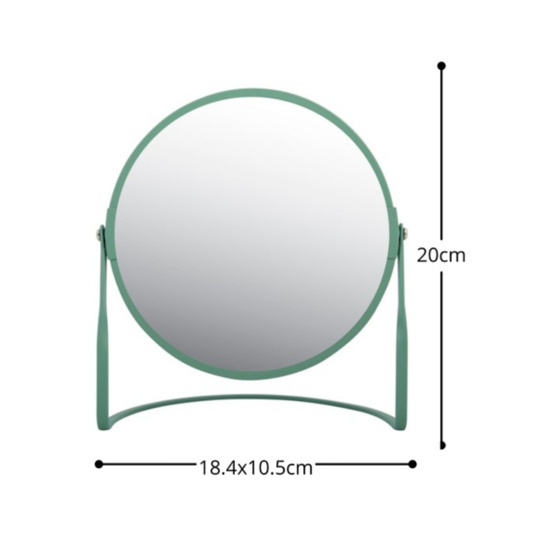 Spirella Miroir Grossissant Sur Pied Acier AKIRA Vert Mat Spirella