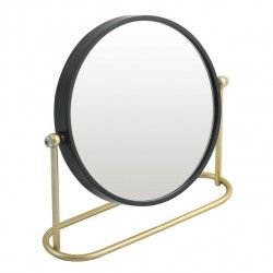 Spirella Miroir Grossissant Sur Pied Acier BLY Noir Mat & Doré Spirella
