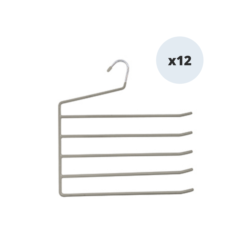 spirella MSV 12 Cintres Pantalons 5 Barres En Metal