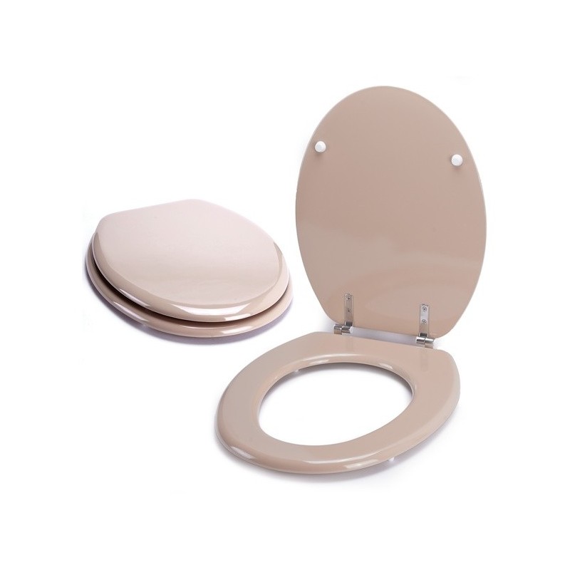 Spirella MSV Abattant WC MDF CLEO Beige - Charnières Inox