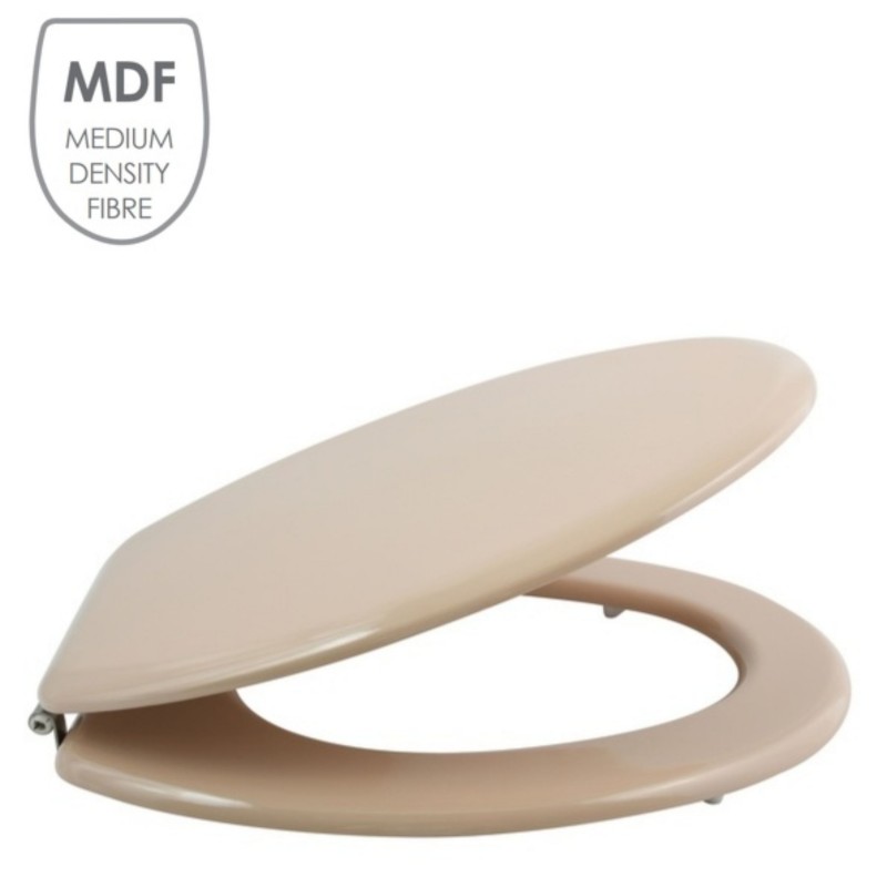 Spirella MSV Abattant WC MDF CLEO Beige - Charnières Inox