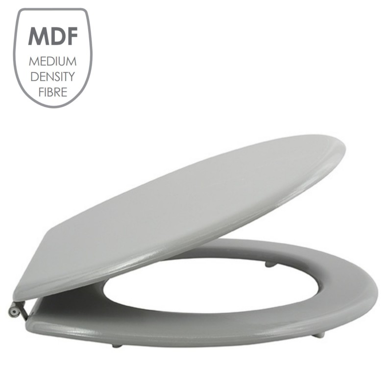 Spirella MSV Abattant WC MDF CLEO Gris - Charnières Inox