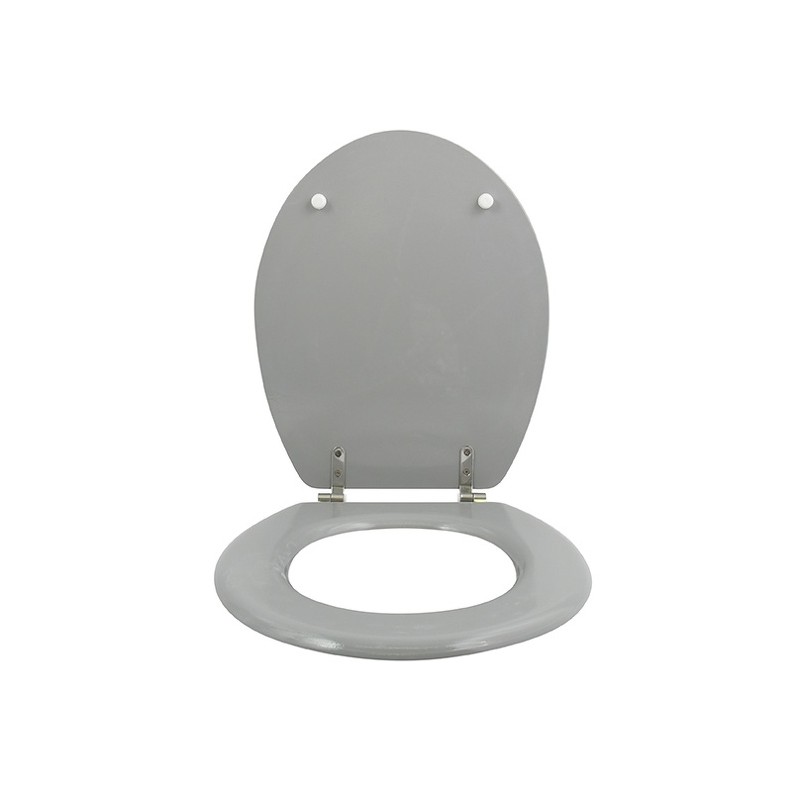 Spirella MSV Abattant WC MDF CLEO Gris - Charnières Inox