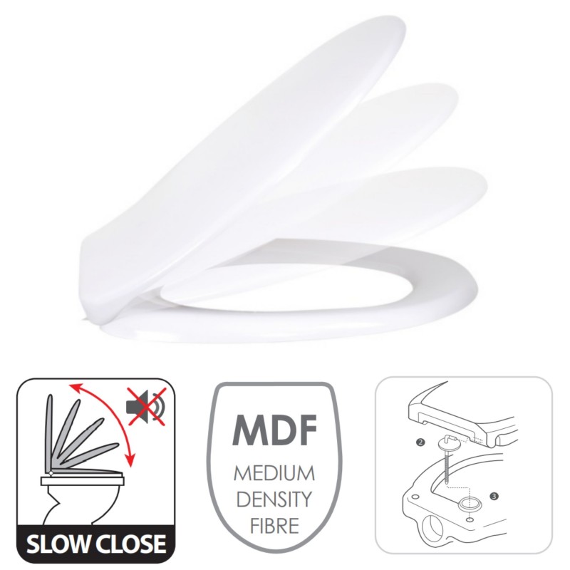 Spirella MSV Abattant Wc Thermo Dur Blanc - Charnières Inox