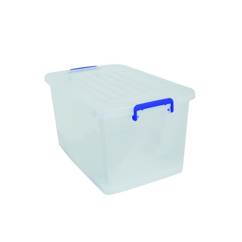 spirella MSV Boîte de rangement à  roulettes Blanc Transparent 81L
