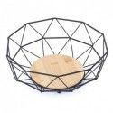 Spirella MSV Corbeille à Fruits Design Industriel Bois & Acier ELIE Noir Mat