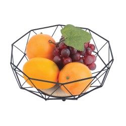 Spirella MSV Corbeille à Fruits Design Industriel Bois & Acier ELIE Noir Mat