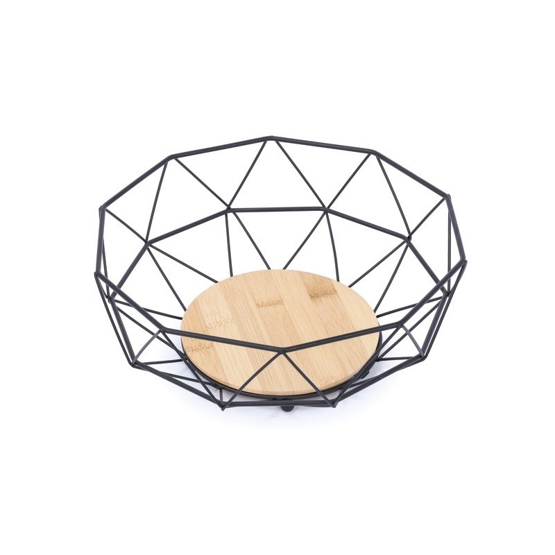 spirella MSV Corbeille à  fruits Design industriel Bois & Acier ELIE Noir mat