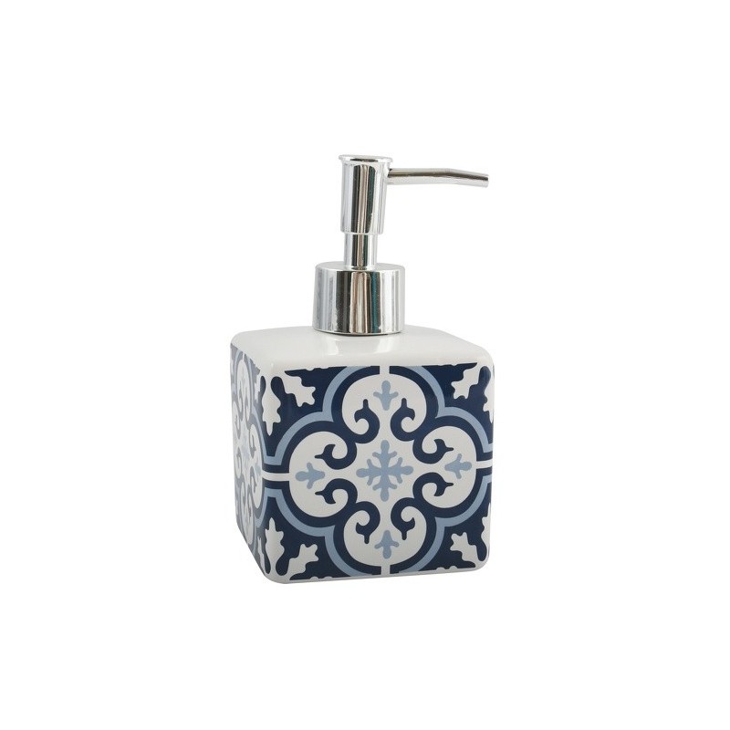 spirella MSV Distributeur de savon Céramique AMADORA Bleu & Blanc