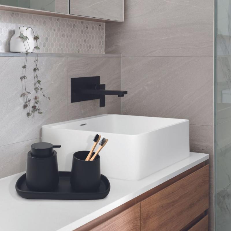 Spirella MSV Distributeur De Savon Céramique MAONIE Noir Mat