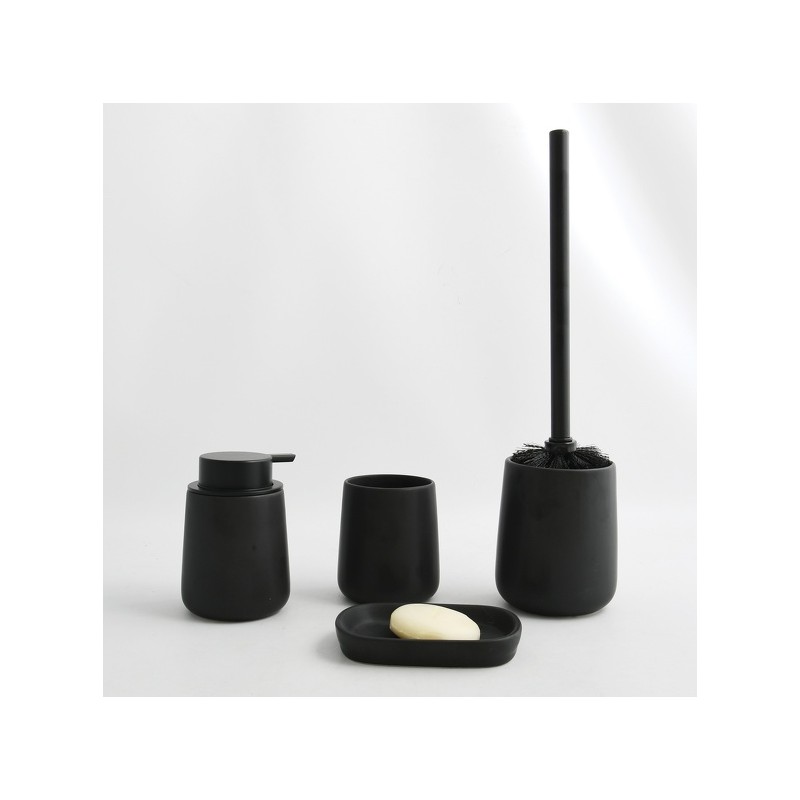 Spirella MSV Distributeur De Savon Céramique MAONIE Noir Mat