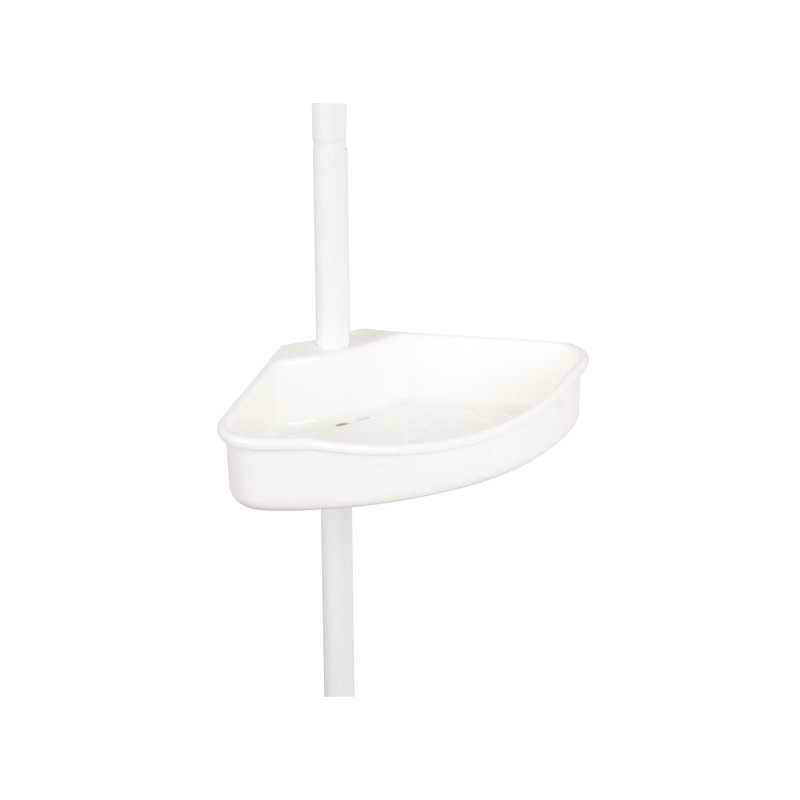 Spirella MSV Etagère De Douche D'angle Auto-portée 125-245cm Blanc Telescopique - Sans Perçage - 4 Tablettes